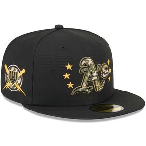 New Era Oakland‎ Athletics Armed Forces Day Black 59FIFTY Fitted Hat 6 7/8
